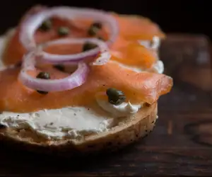 Lox with capers and onions