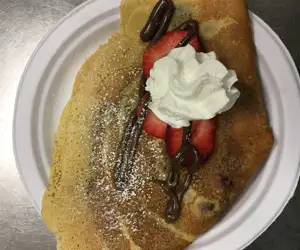 Strawberry, Nutella, Whipped Cream Crepe