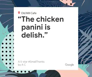 chicken sandwich, five star reviews, google