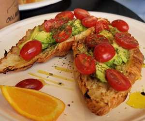 Avocado on Toasted and Buttered Croissant